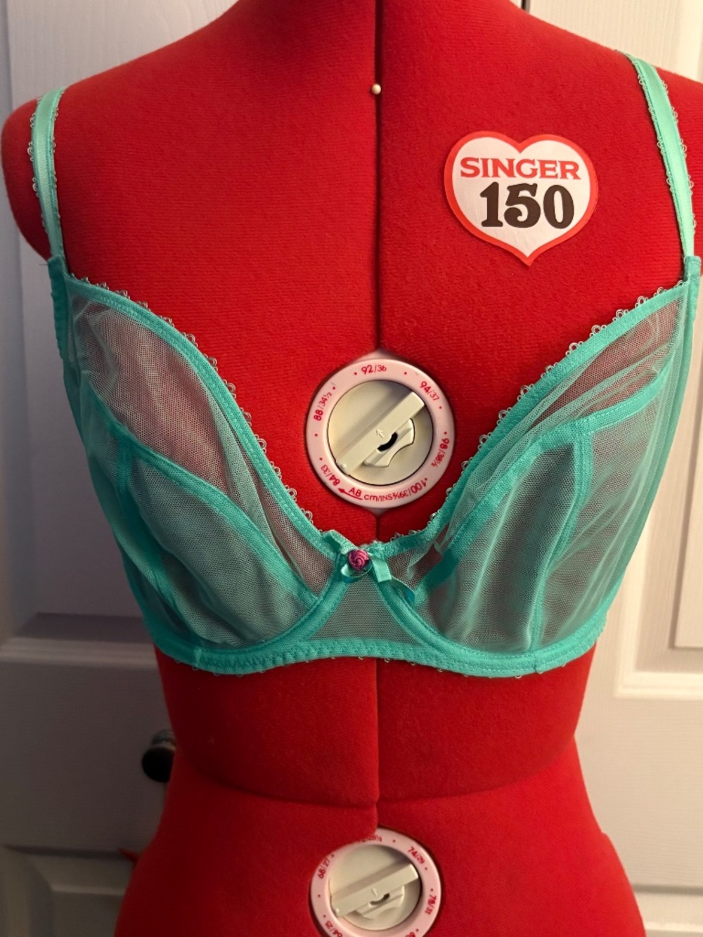 Deja Day Mint Green Mesh Bra 32G
